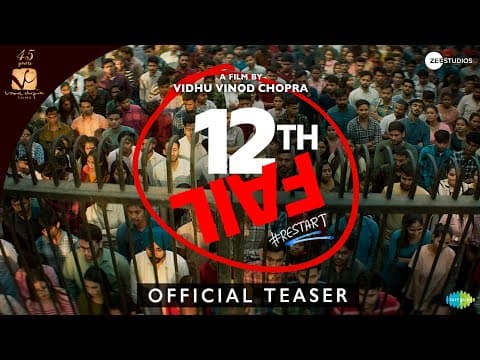 12th Fail Official Teaser | Vidhu Vinod Chopra | Vikrant Massey | 27th October 2023