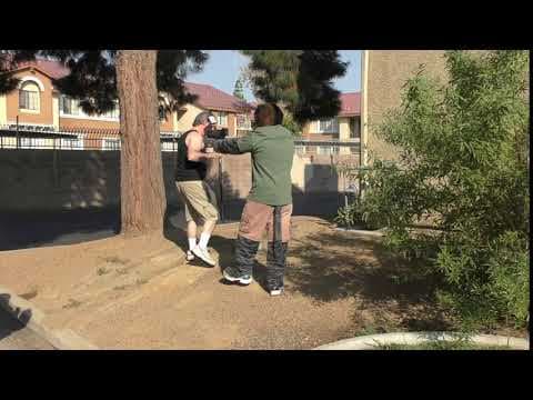 Is Dirty Dog attacking the director, Derek Savage, on the set of "Cool Cat Fight Coronavirus"?