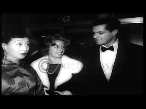 Hollywood film stars Doris Day, John Gavin, and the crew arrive at the premiere o...HD Stock Footage