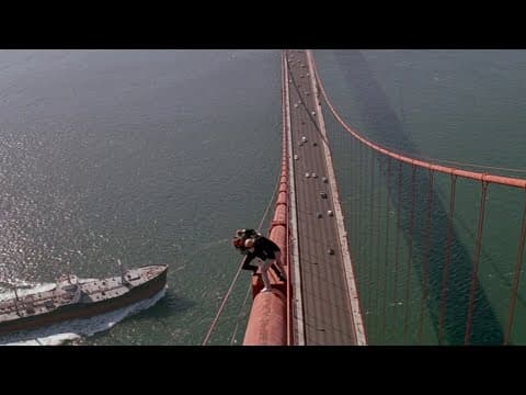 Bond and Zorin Fight on the Golden Gate Bridge